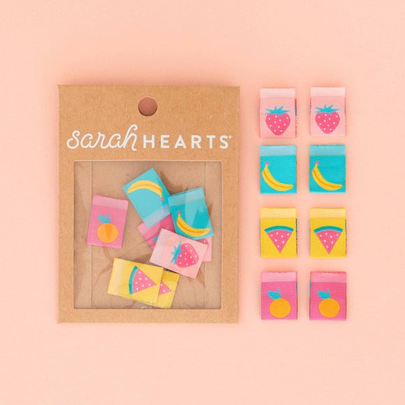 Sarah Hearts - Multipack Woven Labels - Summer Fruits