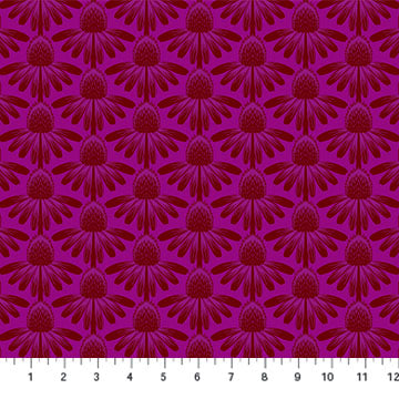 Anna Maria Textiles - Indelible - Coneflower in Magenta