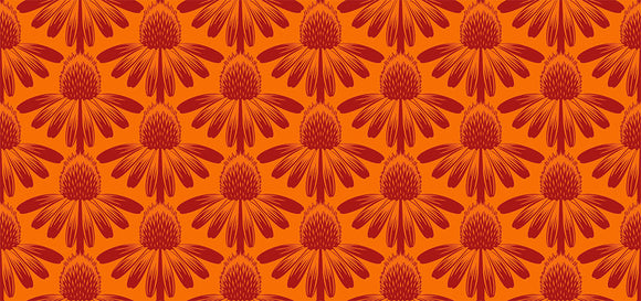 PREORDER - Anna Maria Textiles - Indelible - Coneflower in Tangerine