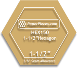 Acrylic Hexagon Template - 3/8 seam