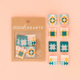 Sarah Hearts - Multipack Woven Labels - Quilt Blocks