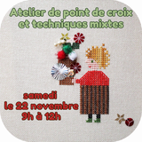 Mixed Media Cross Stitch Workshop - Saturday November 22 - 9am - 12pm