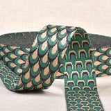 Peacock Pattern Webbing - Green - 1.5" (38mm)