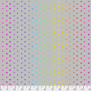 Tula Pink - True Colors - Rainbow Hexy in Dove - Free Spirit - Craft de Ville