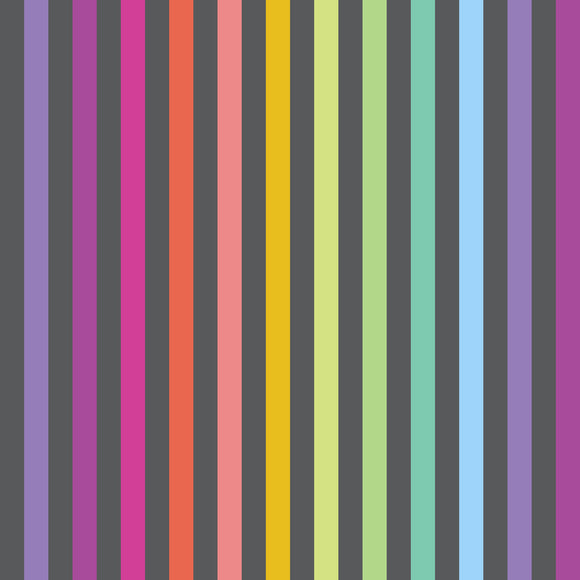 PREORDER OCTOBER - Tula Pink - Graywork True Colors - Disco Stripe in Carbon
