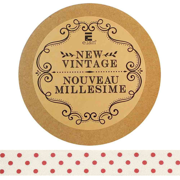Cotton Polka Dot Ribbon - Red - 15mm - Elan - Craft de Ville