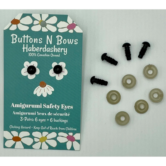 Safety Eyes - Black - 3 Pairs