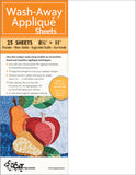 Wash-Away Applique Sheets - 25 sheets