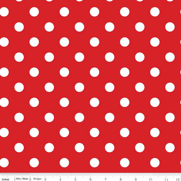 Simple Pleasures - Red Polka Dots - 3 Yards Quilt Backing 108